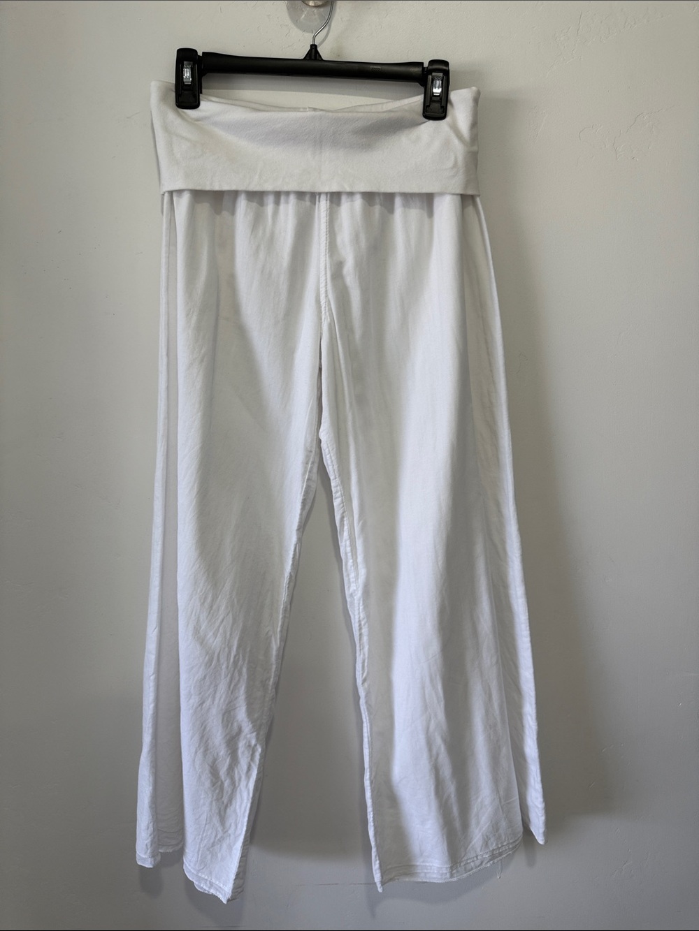 Hardtail Forever Textured Double Layer Wide Leg Fold-Over Low Rise Pants
